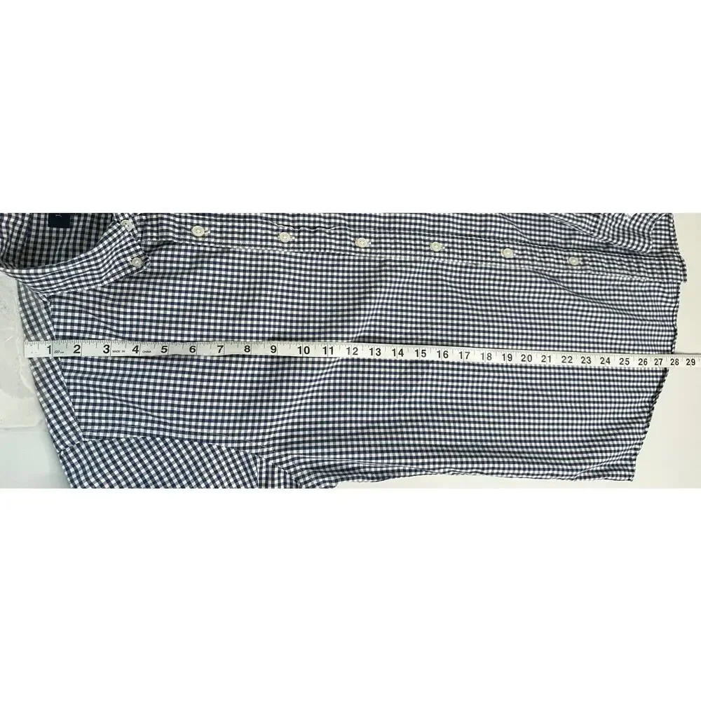 J.Crew Gingham Button Down Shirt Mens M Blue White Check Long Sleeve Cotton Top
